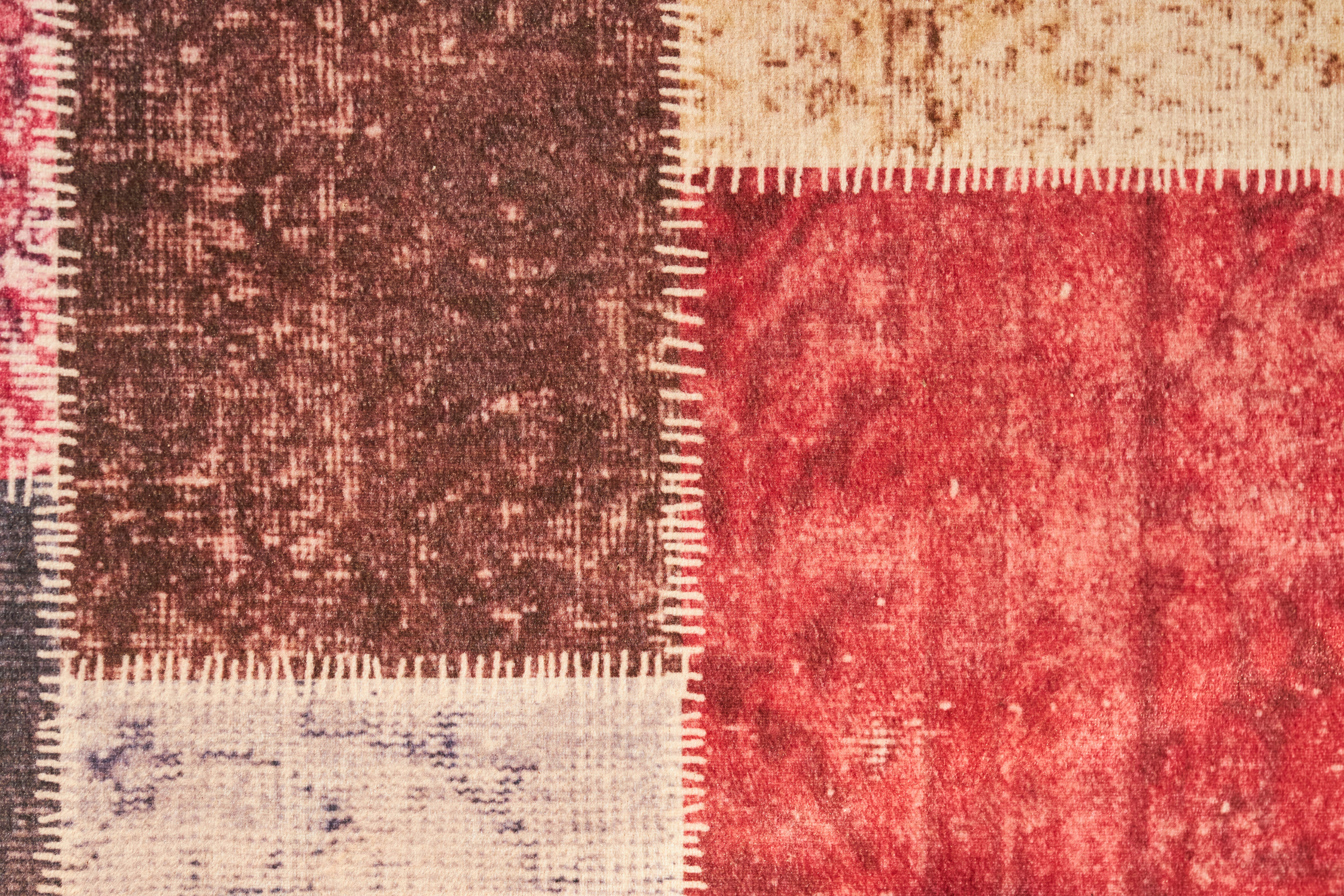 red white and brown textile